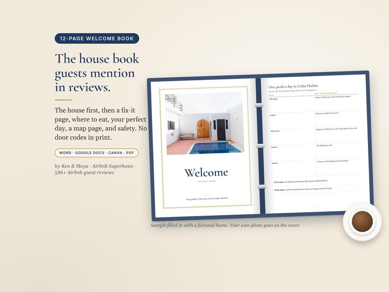 Airbnb Welcome Book Template, House Manual and Local Guide, Vacation Rental Welcome Binder, Canva and Word image 2