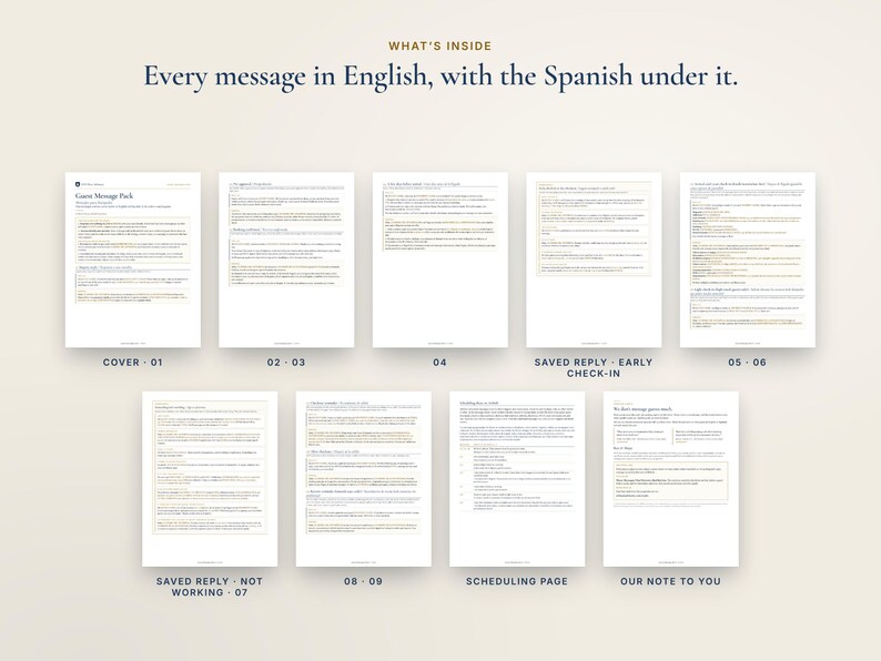 Bilingual Airbnb Message Templates English Spanish, Mensajes para Huéspedes, Guest Message Pack imagen 6