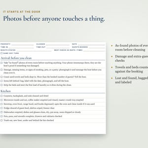 Airbnb Cleaning Checklist, Turnover Checklist for Cleaners, Editable Word & Google Docs, Vacation Rental Cleaning SOP 画像 3