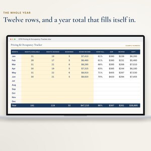 Airbnb Pricing and Occupancy Tracker Spreadsheet, Vacation Rental Income Tracker, ADR RevPAR, Excel image 5