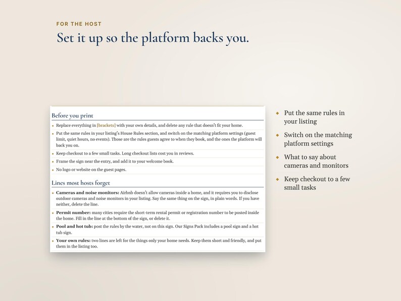 Airbnb House Rules Sign, Editable Canva and Word, Printable Vacation Rental Rules and Checkout Instructions image 4