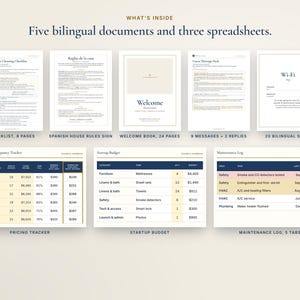 Bilingual Airbnb Host Bundle English Spanish, Welcome Book, House Rules, Cleaning Checklist, Messages, Signs, Vrbo Short Term Rental image 4