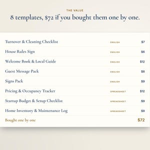 Airbnb Host Bundle, STR Host Starter Kit, Welcome Book, House Rules, Cleaning Checklist, Guest Messages, Signs, Spreadsheets, Word, Canva image 3