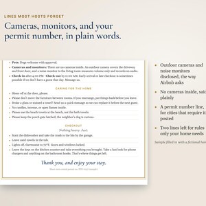 Airbnb House Rules Sign, Editable Canva and Word, Printable Vacation Rental Rules and Checkout Instructions image 3