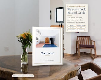Airbnb Welcome Book Template, House Manual and Local Guide, Vacation Rental Welcome Binder, Canva and Word