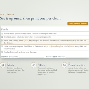 Airbnb Cleaning Checklist, Turnover Checklist for Cleaners, Editable Word & Google Docs, Vacation Rental Cleaning SOP 画像 6