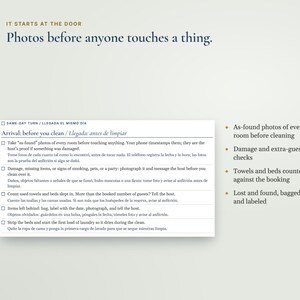 Bilingual Airbnb Cleaning Checklist English Spanish, Lista de Limpieza, Turnover Checklist for Spanish Speaking Cleaners, Vrbo, Word imagen 3