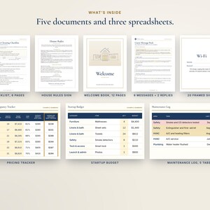 Airbnb Host Bundle, STR Host Starter Kit, Welcome Book, House Rules, Cleaning Checklist, Guest Messages, Signs, Spreadsheets, Word, Canva image 4