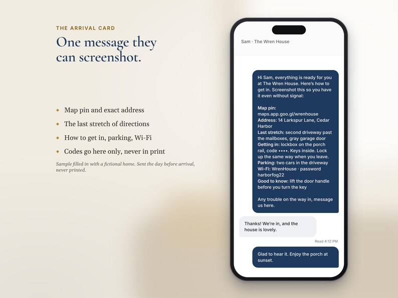 Airbnb Message Templates, Guest Message Pack, 9 Guest Messages and 2 Saved Replies, Arrival Card immagine 2
