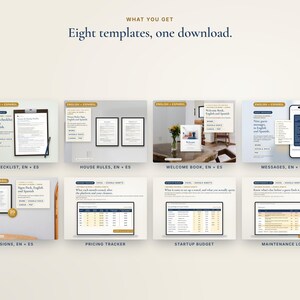 Bilingual Airbnb Host Bundle English Spanish, Welcome Book, House Rules, Cleaning Checklist, Messages, Signs, Vrbo Short Term Rental image 2