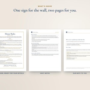 Airbnb House Rules Sign, Editable Canva and Word, Printable Vacation Rental Rules and Checkout Instructions image 5