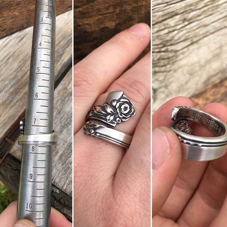 Size 7 1/2 Sterling Silver Spoon Ring Vintage Silverware Etsy
