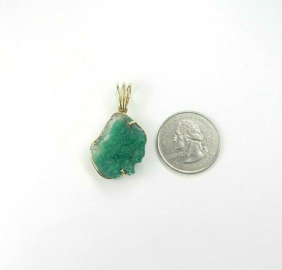 Colombian Emerald Natural Raw Crystal Pendant 27.… - image 8
