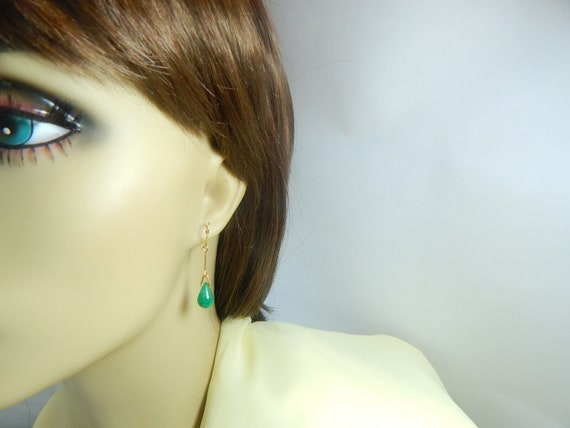 Colombian Emerald Earrings Cabochon Pear shape 7.… - image 7