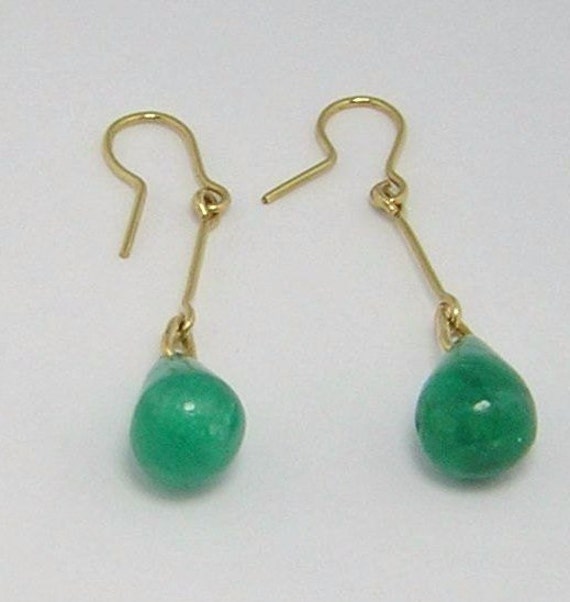 Colombian Emerald Earrings Cabochon Pear shape 7.… - image 2