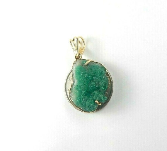 Colombian Emerald Natural Raw Crystal Pendant 27.… - image 4