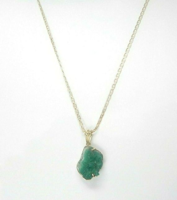 Colombian Emerald Natural Raw Crystal Pendant 27.… - image 7