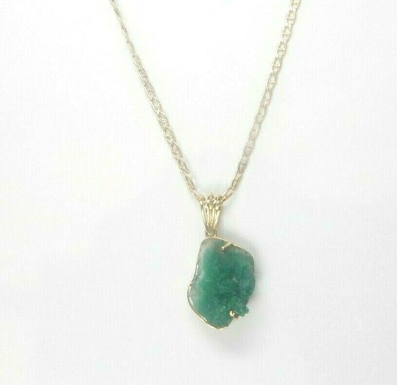 Colombian Emerald Natural Raw Crystal Pendant 27.… - image 3