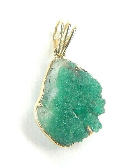 Colombian Emerald Natural Raw Crystal Pendant 27.… - image 2