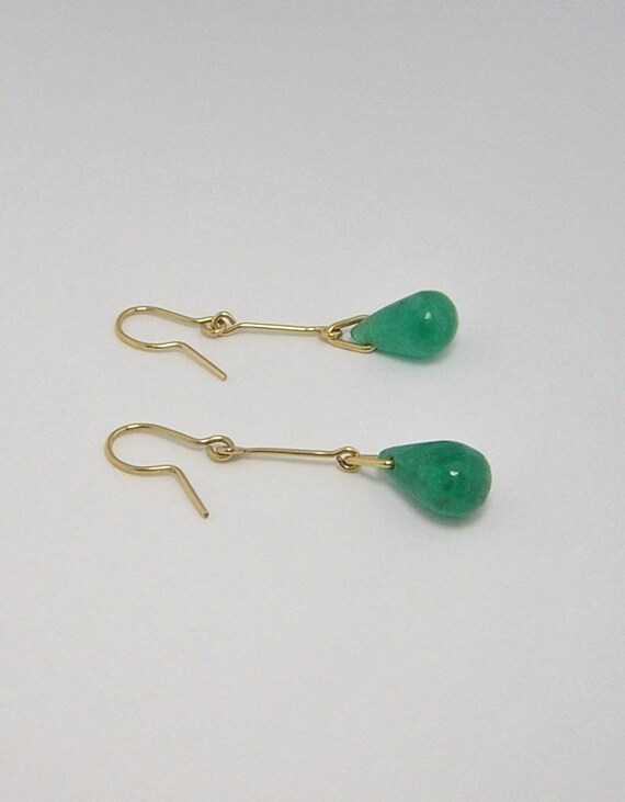 Colombian Emerald Earrings Cabochon Pear shape 7.… - image 6