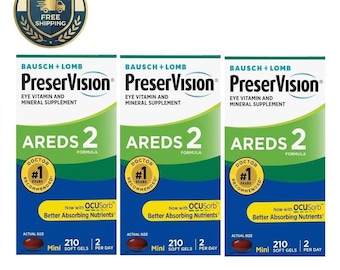PreserVision AREDS 2 Eye Vitamins 3-Pack, 210 Mini Softgels Per Bottle, Bausch + Lomb