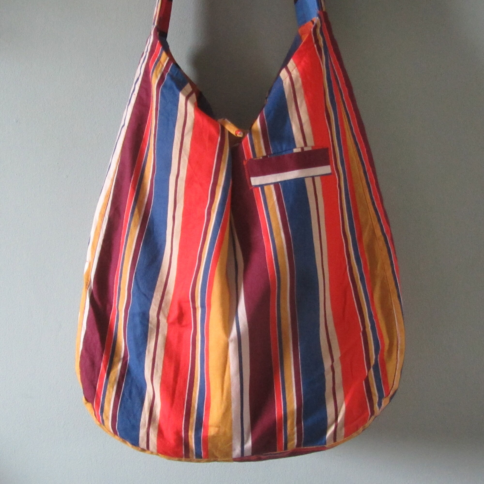 Reversible Shoulder Bag With Pockets. Large Hobo Bag With Etsy