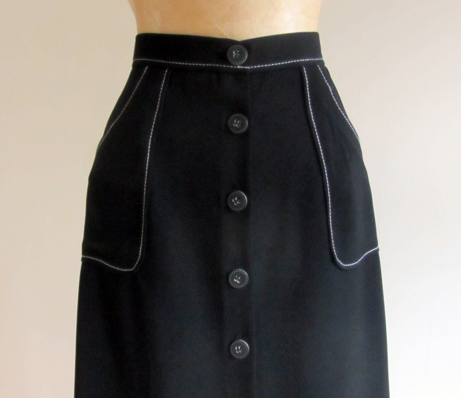 retro button down skirt