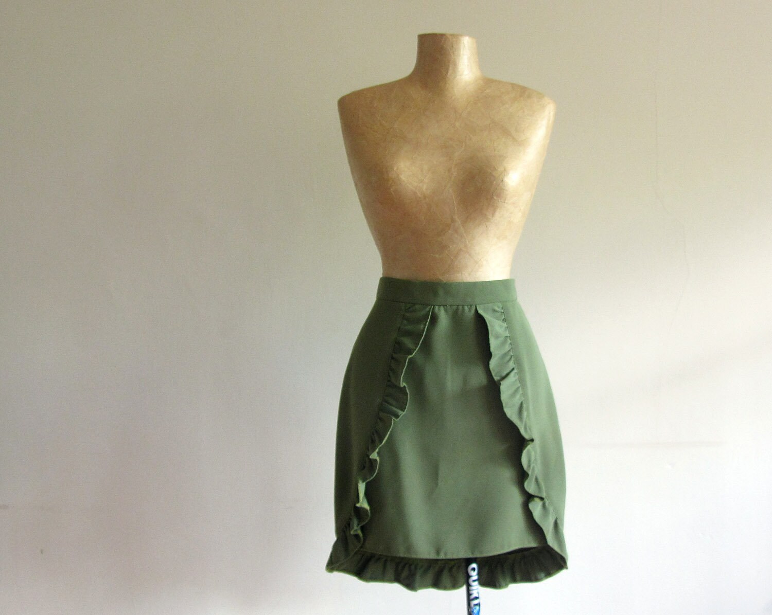 Frilly Mini Skirt in Pea Green New Original Design by - Etsy