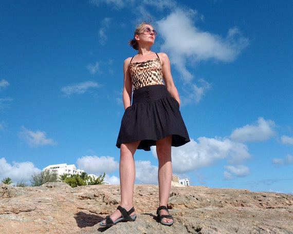 Short viscose skirt cheap