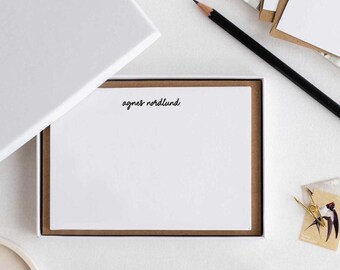 Personalised Notecards - Letterpress Printed - Modern Script