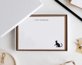 Personalised Cat Notecards - Letterpress printed - Gifts for cat lovers