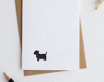 Westie - Letterpress Christmas Card