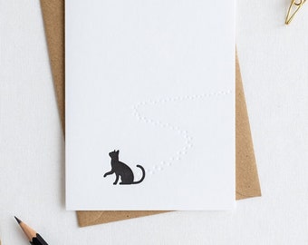 Cat - Letterpress Christmas Card