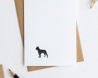 Boston Terrier - Letterpress Christmas Card