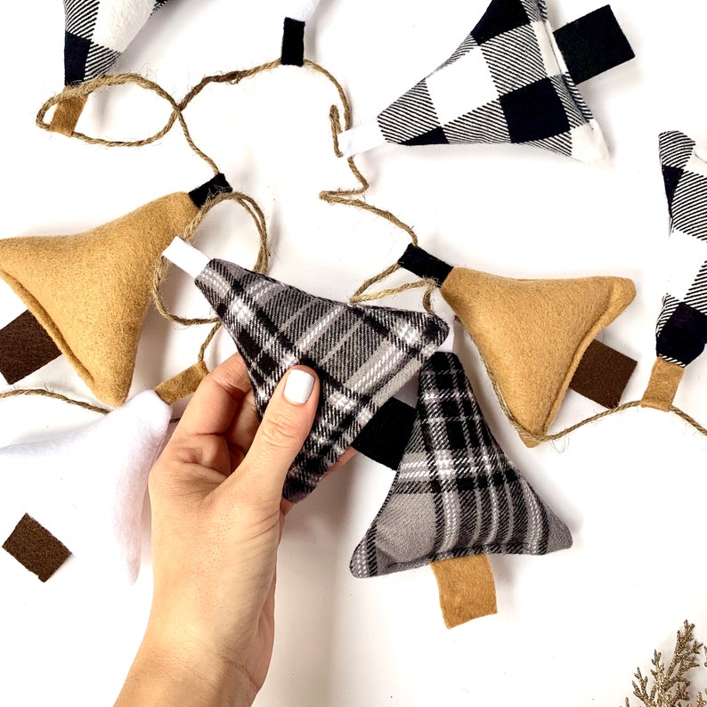 Buffalo Plaid Garland, Caminetto, Colori Espresso immagine 2