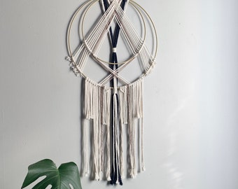 Macrame Gold Hoop Wallhanging, Boho Decor