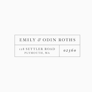 Personalized Classic Return Address Stamp in Rubber or Self Inking image 1