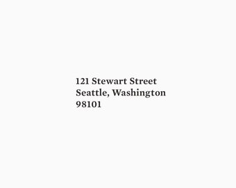 Simple Return Address Stamp in Rubber or Self Inking for Housewarming, Real Estate Closing, or Personalized Business Gift