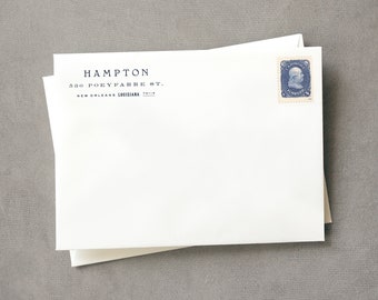 Personalized Vintage French Address Stamp in Rubber or Self Inking  |  Custom Return Address Stamp | Vintage Style Wedding Address Stamp