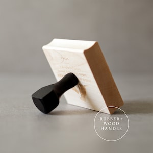 Simple Clean Return Address Stamp | Personalized Self Inking or Rubber Stamp | Modern Name Stamp | Minimalist Custom Stamp | Gift for Writer Rubber + Wood Handle