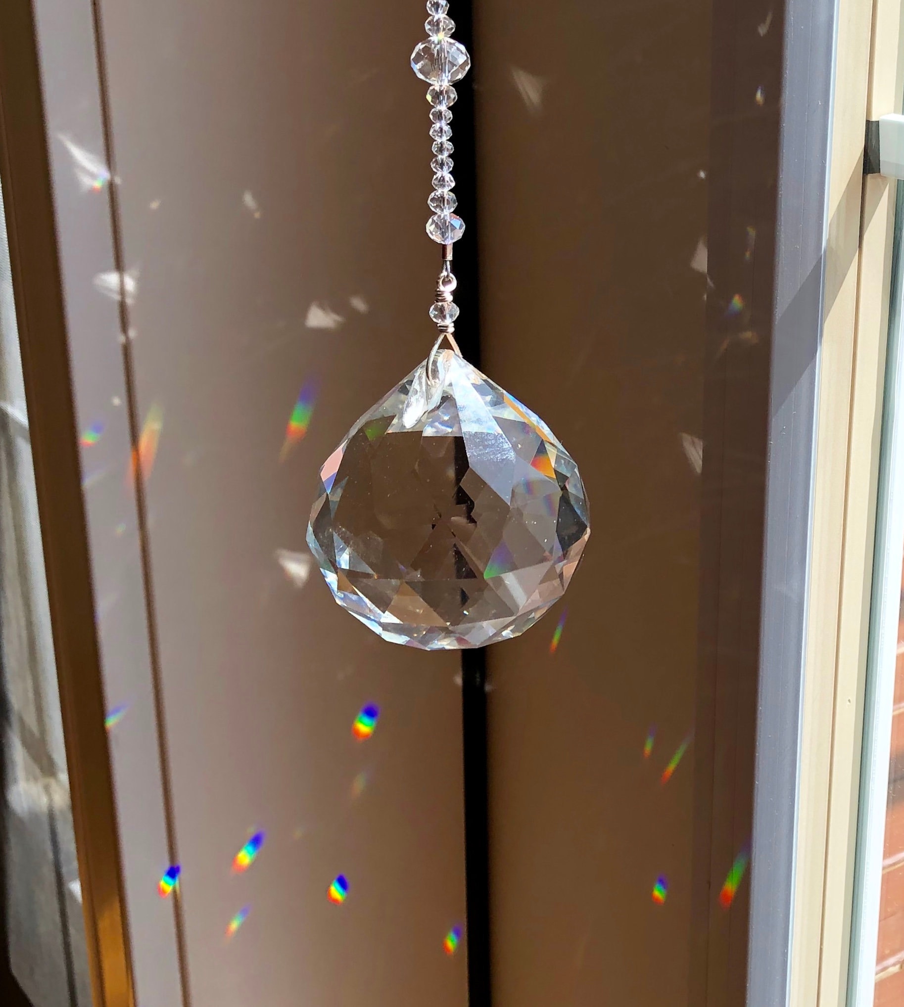 BIG 3" 70MM CRYSTAL GLASS BALL CHANDELIER SUNCATCHER HOME DECORATION 1s BIG 3" 70MM CRYSTAL GLASS BALL CHANDELIER SUNCATCHER HOME DECORATION 1s