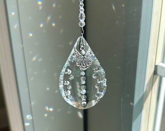 Angel Tear Sun Catcher, Crystal Sun Catcher, Memorial Gift, Prism Sun Catcher, Window Decoration, Hanging Crystal Keepsake, 1968S