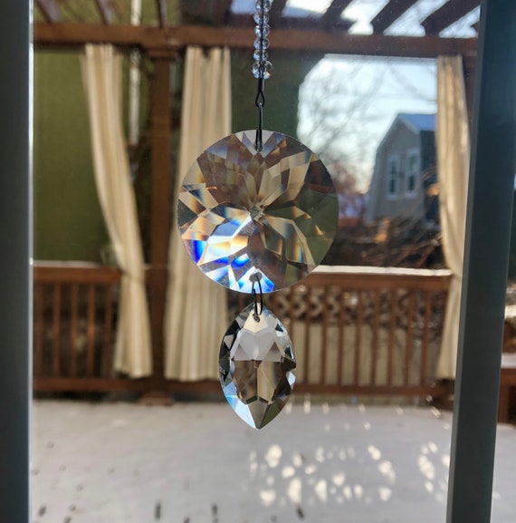 Glass Prism Christmas Ornament - Faceted Glass - Clear Glass Crystal -  Unique Or