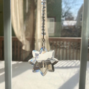Crystal Sun Catcher, Crystal Sunflower, Clear Crystal Prism Sun Catcher, Window Decoration, Hostess Gift Under 30  1825S