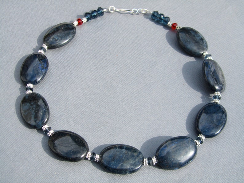 Chunky Statement Necklace Chunky Blue Stone Navy Blue Etsy Canada
