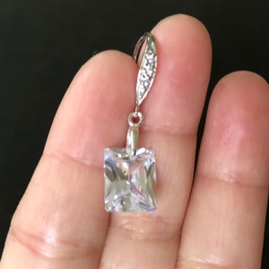 Radiant CZ Beaded Statement Earrings, Silver main image 1