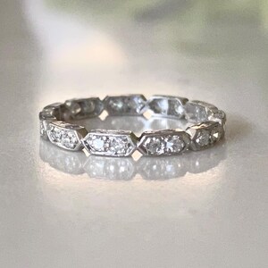 Antique Diamond Platinum Eternity Ring, G, VS2, Art Deco