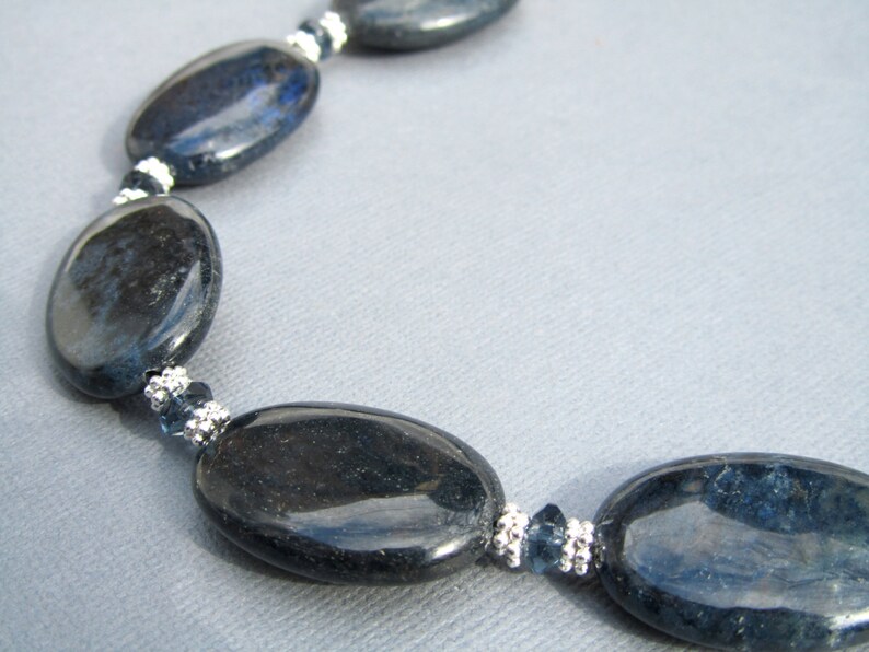 Chunky Statement Necklace Chunky Blue Stone Navy Blue Etsy Canada