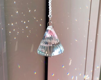Crystal Sun Catcher, Diamond Sun Catcher, Hanging Crystal Ornament, Crystal Decoration, Window Ornament, Unique Gift Under 30, Seconds 1751S