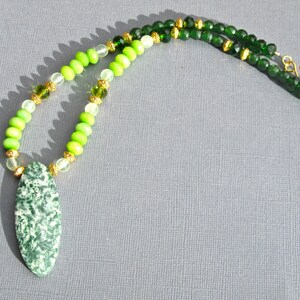 Green Stone Necklace, Green Garnet, Peridot Gemstone, Big Jade Pendant, Tree Jade, Natural Stone, Semi Precious, Gift for Her 364 image 5